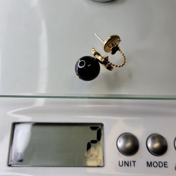 Black and Gold Drop Earrings - Picture 6 of 6